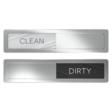 Imagem de Ímã de aço inoxidável para lava-louças Placa limpa e suja, ímã premium limpo e sujo para lava-louças com suporte protetor e adesivos, decoração de utensílios de cozinha, ímã de lava-louças preto e