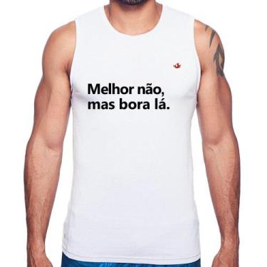 Imagem de Regata Melhor não, mas bora lá - Foca na Moda, Branco, M