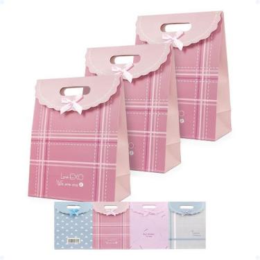 Imagem de Kit Com 3 Embalagem Para Presente - NoBrand, Rosa Escuro