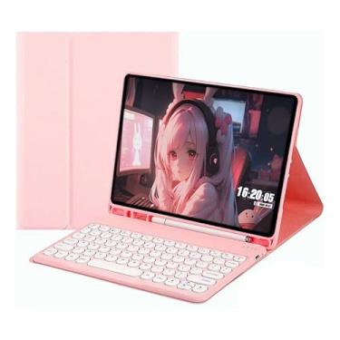 Imagem de Funda Com Teclado Bluetooth Redondo Para Samsung Galaxy Tab A7 10.4 Polegadas T500/T505/T507