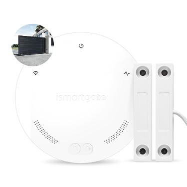 Imagem de ismartgate Kit Mini Gate compatível com Google Home, Amazon Alexa, IFTTT; Acesso remoto e alertas gratuitos, abrir e fechar automaticamente; sem taxas adicionais com sensor com fio)