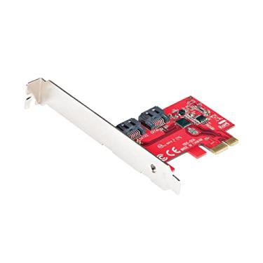Imagem de StarTech.com Placa SATA PCIe – Placa de expansão PCIe SATA de 2 portas – 6 Gbps – Perfil completo / baixo – Adaptador PCI Express para SATA – Controlador/adaptador PCI Express para SATA – ASM1061 Non-Raid – Conversor PCIe para SATA (2P6G-PCIE-SATA-CARD)