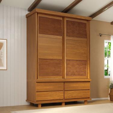 Imagem de Guarda-roupa 2 Portas De Correr Veneziana Mogno Mel