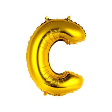 Imagem de Balão Metalizado Dourado Letra C - 70cm