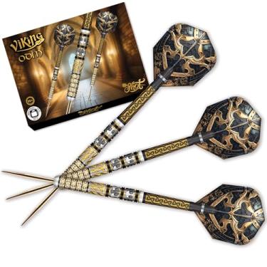 Imagem de Shot! Conjunto de dardos de ponta de aço Viking Odin - 95% barris de tungstênio dardos profissionais para alvo de cerdas