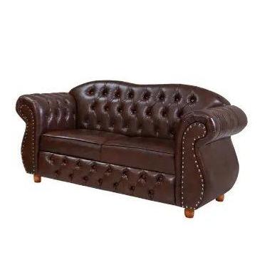Imagem de Namoradeira Chesterfield Merlô 2 Lugares material sintético Marrom - N