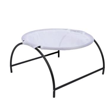 Imagem de Asixxsix Cama de Rede de Gato, Cama de Cachorro Respirável Berço de Estimação de Animais de Estimação Elevada Com Malha Lavável Removível para Cães de Gatos Externos Internos (Branco)