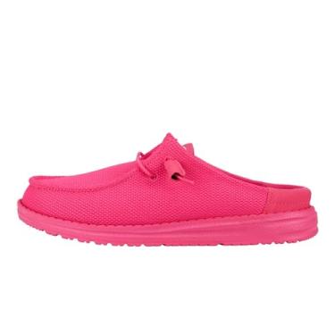 Imagem de HEYDUDE Wendy Slip Mule feminino | Sapatos femininos leves sem cadarço | Calçado confortável e casual para o dia a dia, Rosa elétrico, 34