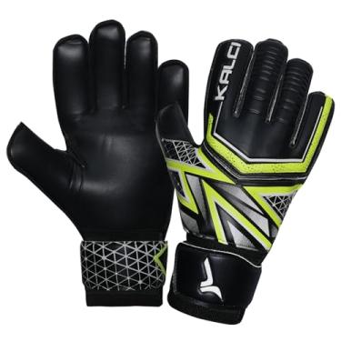 Imagem de Kalci Luvas de goleiro de futebol com enchimento de espuma de látex para crianças/adultos, proteção de dedo, luvas de goleiro respiráveis, alça de gancho e laço para melhor aderência GK luvas (tamanho