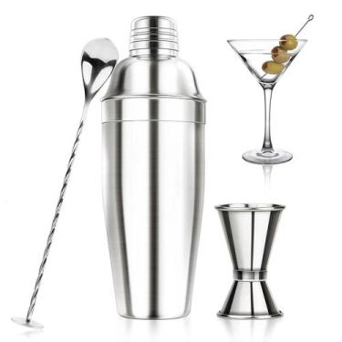 Imagem de Conjunto de coqueteleiras Ohtomber 750 ml em aço inoxidável com acessó