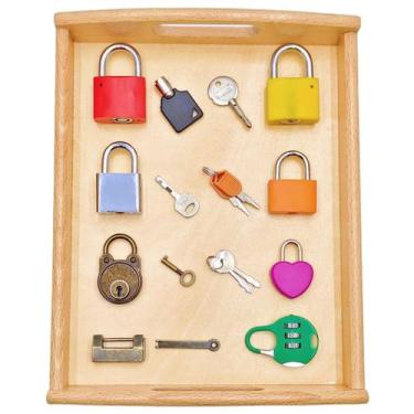 Imagem de Conjunto de brinquedos Lock and Key MIKNEKE Montessori para crianças d