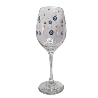 Imagem de Taça de Vidro Grande 490ml Vinho Água Olho Grego - Bialluz