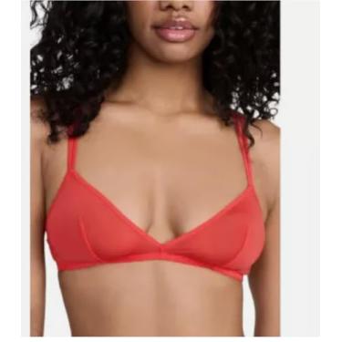 Imagem de Calvin Klein Sutiã feminino sem forro Marquisette transparente, Odisseia, laranja, 32C