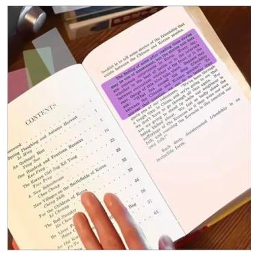 Imagem de Tiras de Leitura com Linha Guia – Régua Leitora Transparente para Concentração, Dislexia, Síndrome de Irlen e Autismo – Kit com 2 Peças – Cores Sortidas