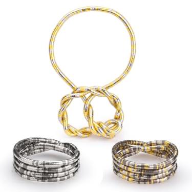 Imagem de Diakey Pacote com 3 colares femininos de cobra, dobrável, ajustável, flexível, grosso, argola de metal, corrente de cobra, gargantilha, pulseiras, joias faça você mesmo, Metal, Sem Pedra Preciosa