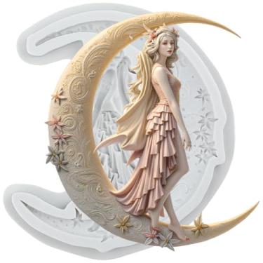 Imagem de CANYANGMOLD Molde de silicone Flower Fairy Angel Fondant para decoração de bolos, enfeite de cupcake, pasta de goma de chocolate, doces e argila de polímero