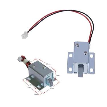 Imagem de Trava solenóide pequena de 6/12 V CC com controle eletromagnético para armário de gaveta, trava automática inteligente, melhoria da casa DWBPGVUN