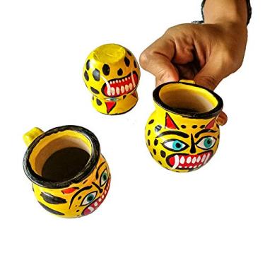 Imagem de Jacq and Jürgen - Jaguar Design Mexican Jarritos Conjunto de 3 - Copos de Argila Artesanais para Tequila e Mezcal (3)