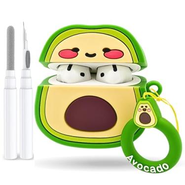 Imagem de Capa fofa Kawaii AirPods 4 2024, personagem de desenho animado 3D, anime, capa protetora de silicone com kit de limpeza e chaveiro, acessórios legais para AirPods 4ª geração para mulheres, meninas e