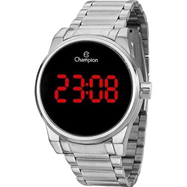 Imagem de Relógio de Pulso Feminino Champion Digital Led Prata + Colar e Brincos CH40142T