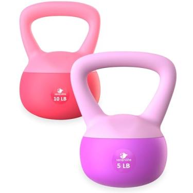 Imagem de Soft Kettlebells, Serenilite Kettlebell Sets, Kettle Bell Sets for Women & Men, Safe Strength Training Kettlebells, Kettlebell Weights for Home Workouts & More (5 LB Purple - 10 LB Red)
