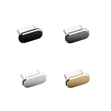 Imagem de Tampa Plug Protetora a Prova de Poeira e Sujeira com Suporte, Entrada e Saída USB Tipo-C (z4 - preto + cinza + prata + dourado)