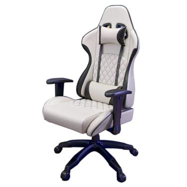 Imagem de HGTRH Cadeira para jogos com apoio para os pés, cadeira ergonômica para computador com apoio de cabeça extensível e suporte lombar 90°-135° encosto reclinável 360° giratório 3D apoios de braço