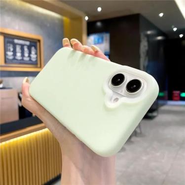 Imagem de HTVJFX Capa protetora de lente de câmera para iPhone 14Pro Max Jelly Liquid Silicone Matte (para iPhone 14Pro Max/Ciano)