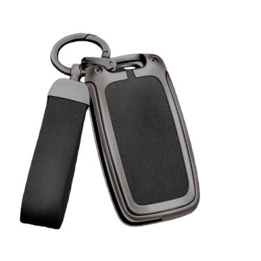 Imagem de Capa de chave de carro de liga de zinco compatível com Skoda Octavia A5 A7 Fabia Superb Kodiaq Karoq Proteção de couro Shell Fob Holder Acessórios(A-gun black)