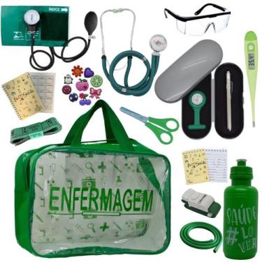 Imagem de Kit Enfermagem Top Cores Premium Completo Estagio Estetoscopio Aparelh
