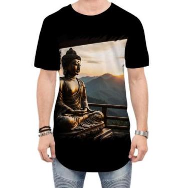 Imagem de Camiseta Longline Estátua de Buda Iluminado Religião 15 - Kasubeck Sto