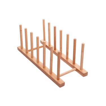 Imagem de Organizador de Pratos Vertical de Bambu C/6 Divisórias Nature 30x12cm Lyor