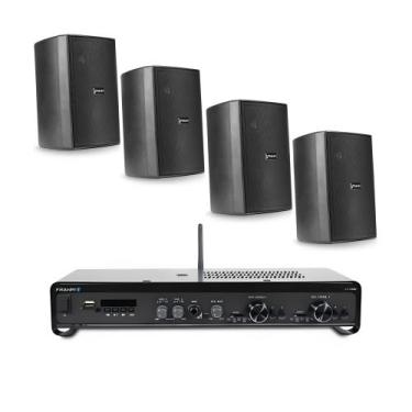 Imagem de Kit Amplificador Receiver SLIM 2700 e 2 Pares de Caixas de Som Frahm P