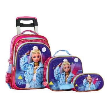 Imagem de Kit Escolar Mochila Infantil Lançamento Com Rodinhas 3 Peças - Mochila