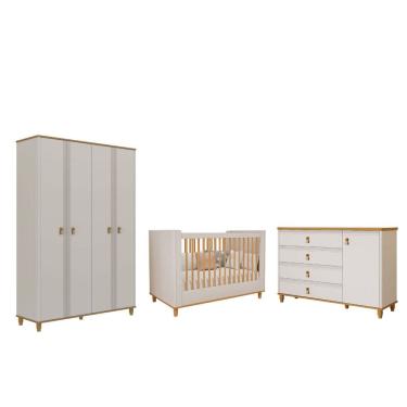 Imagem de Quarto Bebê Completo Amora Berço Americano 100% MDF Permobil