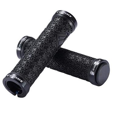 Imagem de Corki Mountain Bike Grips, trava dupla no travamento de guidão de bicicleta para MTB, Downhill, Preto