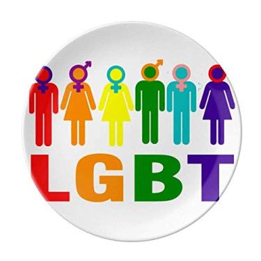 Imagem de Prato decorativo de porcelana para homens e mulheres, com estampa de género, Identidade de Gênero