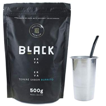 Imagem de COPO DE TERERÉ ALUMÍNIO + BOMBA CLÁSSICA EPOX PRETA + BLACK ERVA 500G (Burrito)