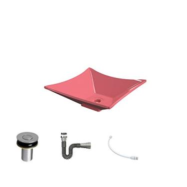 Imagem de Kit Cuba L34 C/Válvula Click 1''B (2,6cm) + Sifão Cromado + Flexível Rosa