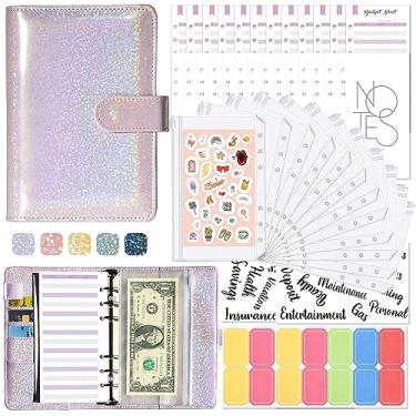 Imagem de Fichário de orçamento com envelopes com zíper, fichário de orçamento A6 com envelopes de dinheiro, organizador de dinheiro para dinheiro, fichário de desafios de economia, planejador de orçamento para