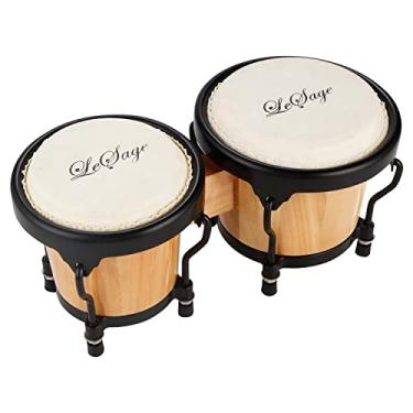 Imagem de LeSage Bateria para adultos, crianças, iniciantes, instrumentos musicais profissionais de madeira natural de 10 cm e 12,7 cm