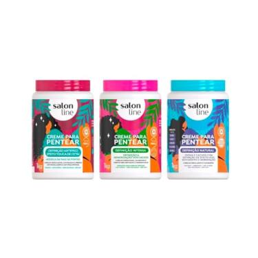 Imagem de Salon Line, Kit com 3 Cremes de Pentear, Definição, Vegano, Menos o Creme Definição Intensa - Para Cabelos Ondulados, Cacheados e Crespos, 1 kg