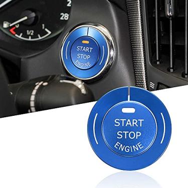 Imagem de TOMALL Acabamento da tampa do botão de parada de partida do motor de alumínio compatível com Infiniti Q50L Q60S QX60 Q70L QX70 QX80 Tampa do botão de partida do motor de carro Kit de decoração