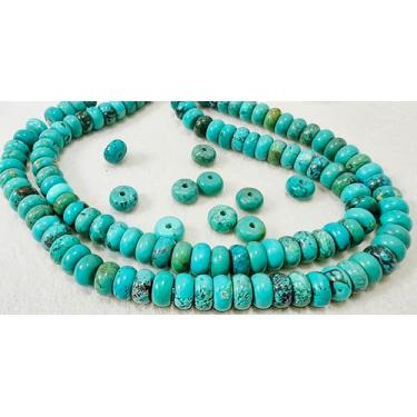 Imagem de Pulseira Turquesa Estabilizada Genuína com Orifício Grande 2 mm-24 Peças 10 x 5 mm Tambor Barrle Rondelle Contas Soltas para Fazer Joias