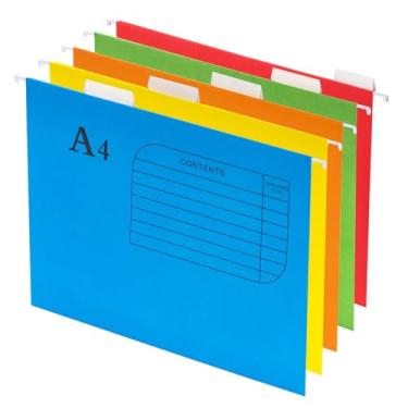 Imagem de Hotyin Pastas de arquivo suspensas, pacote com 25 pastas suspensas reforçadas, abas ajustáveis e inserções de etiquetas em branco, projetadas para arquivos em massa, armário de arquivo, cores sortidas