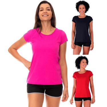 Imagem de Kit 3 Camiseta Babylook MXD Conceito Lisa Sem Estampa Slim Multicolorida-Masculino