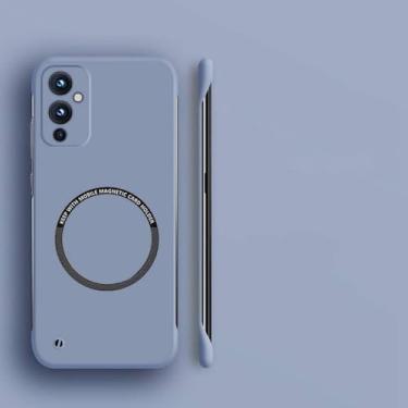 Imagem de Capa de telefone magnética sem moldura de PC rígido para Oneplus 10 Pro 9R 9RT 10R 10T 11 9 8T 7T 8 7 Pro Capa fina fosca, cinza, para 8T