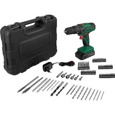 Imagem de Dwt, Parafusadeira/Furadeira De Impacto A Bateria, 12 V, Fonte Bivolt Automática, Jogo Com 74 Acessórios, Pfd 074.