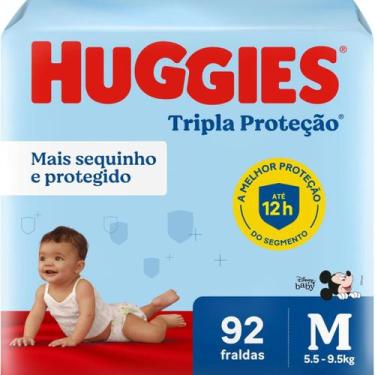 Imagem de Fralda Huggies Tripla Proteção Hiper - Tamanho M - Com 92 Unidades, 92