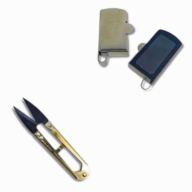 Imagem de Kit tesoura de arremate dourada TC-805GE Mais Guia Magnético Grande - 